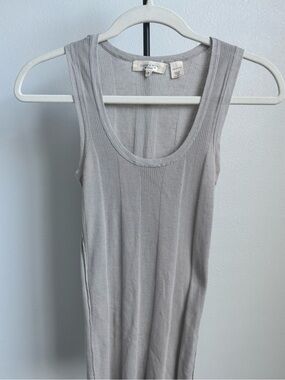 Inhabit Ribbed Scoop Tank Top - Light Gray